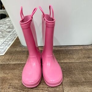 Pink kids rain boots